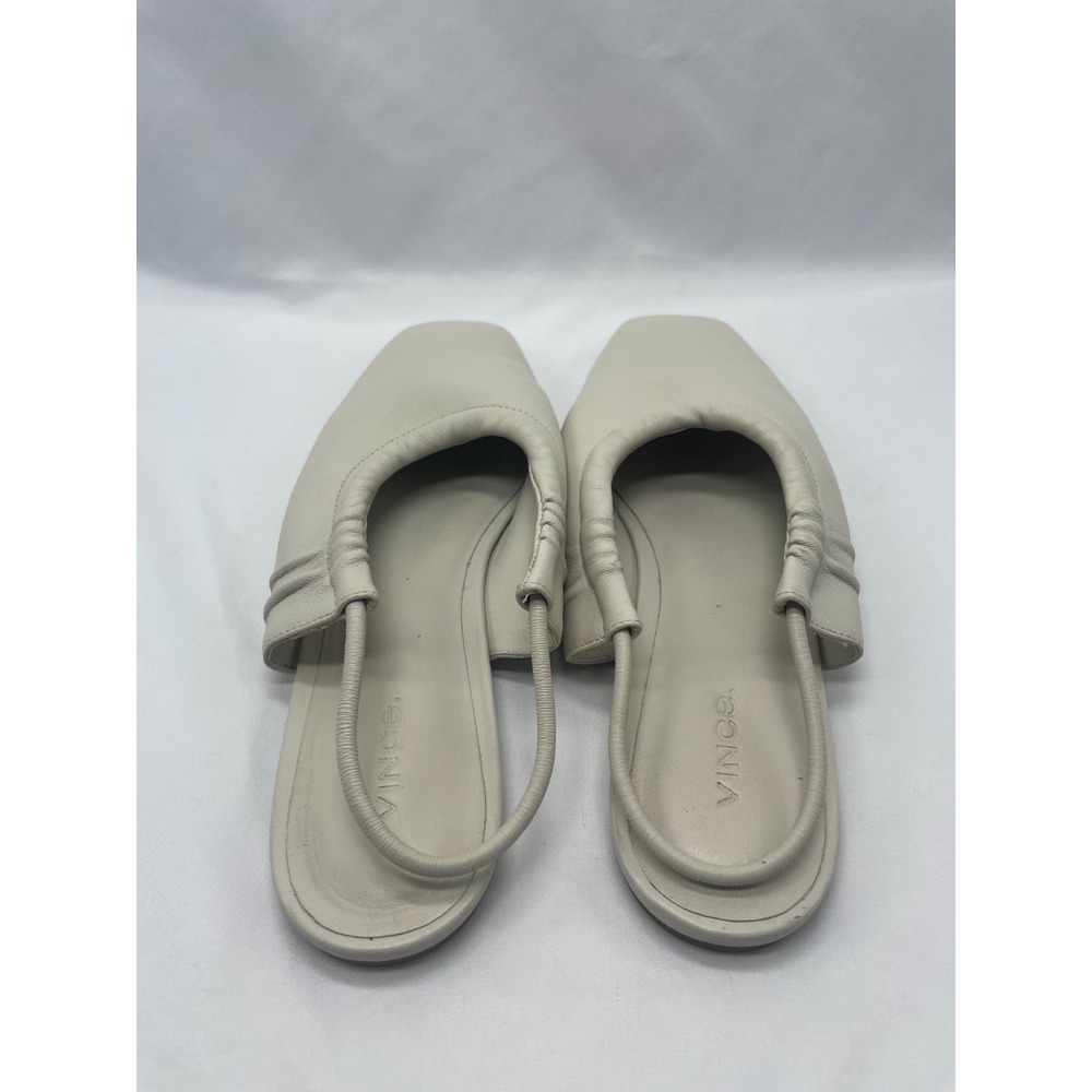 Vince Cadya Square Toe Slingback Flat Womens Cream 8.5M 38.5 - Picture 6 of 11